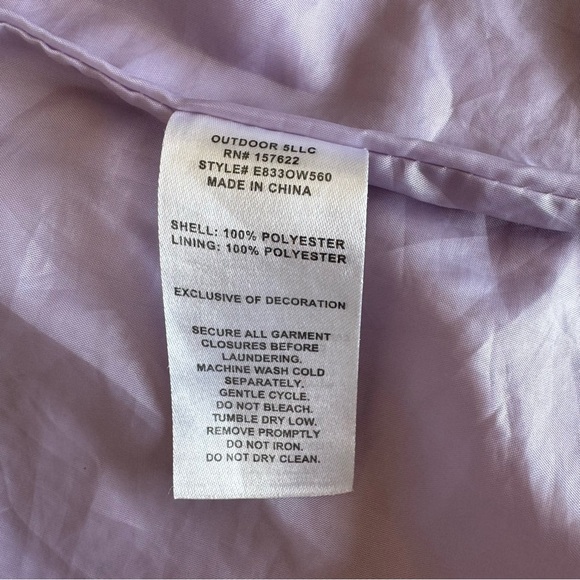 Purple Eddie Bauer Youth Girl’s Hooded Jacket Size Medium 10/12 Double Zip - Picture 6 of 8